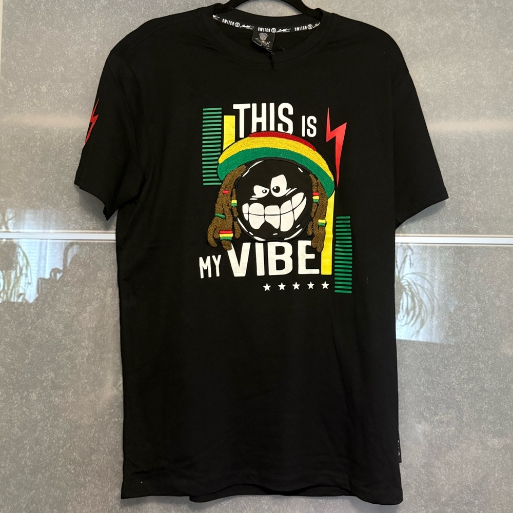 Vibrant Black Graphic Tee with Bold Design